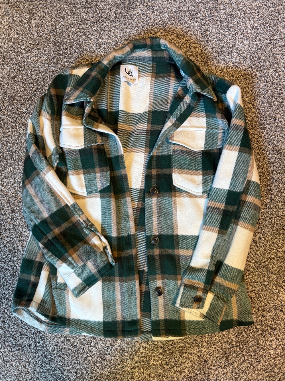 W&B Green Plaid Shacket Jacket - Women's